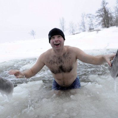 man in ice
