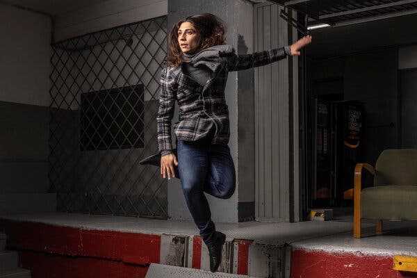 woman jumping